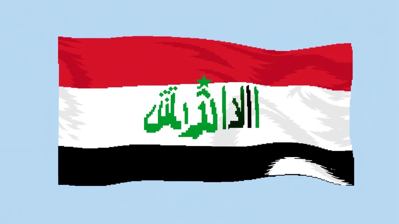 Flag of Iraq 🇮🇶 in pixel art style
