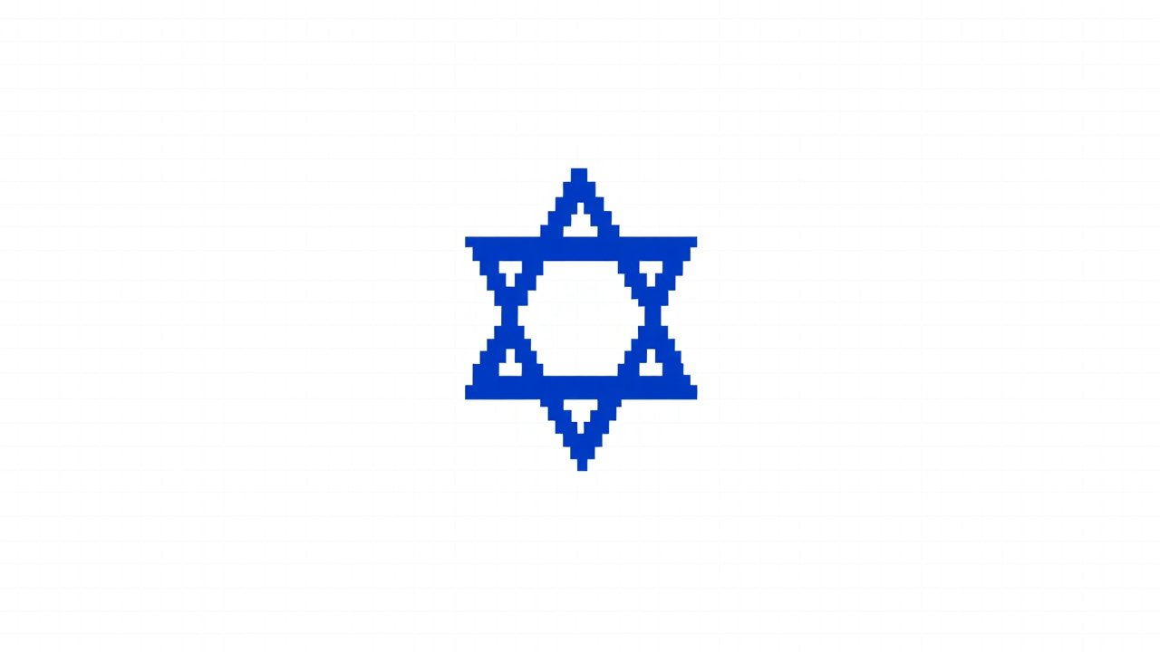 Flag of Israel 🇮🇱 in pixel art style