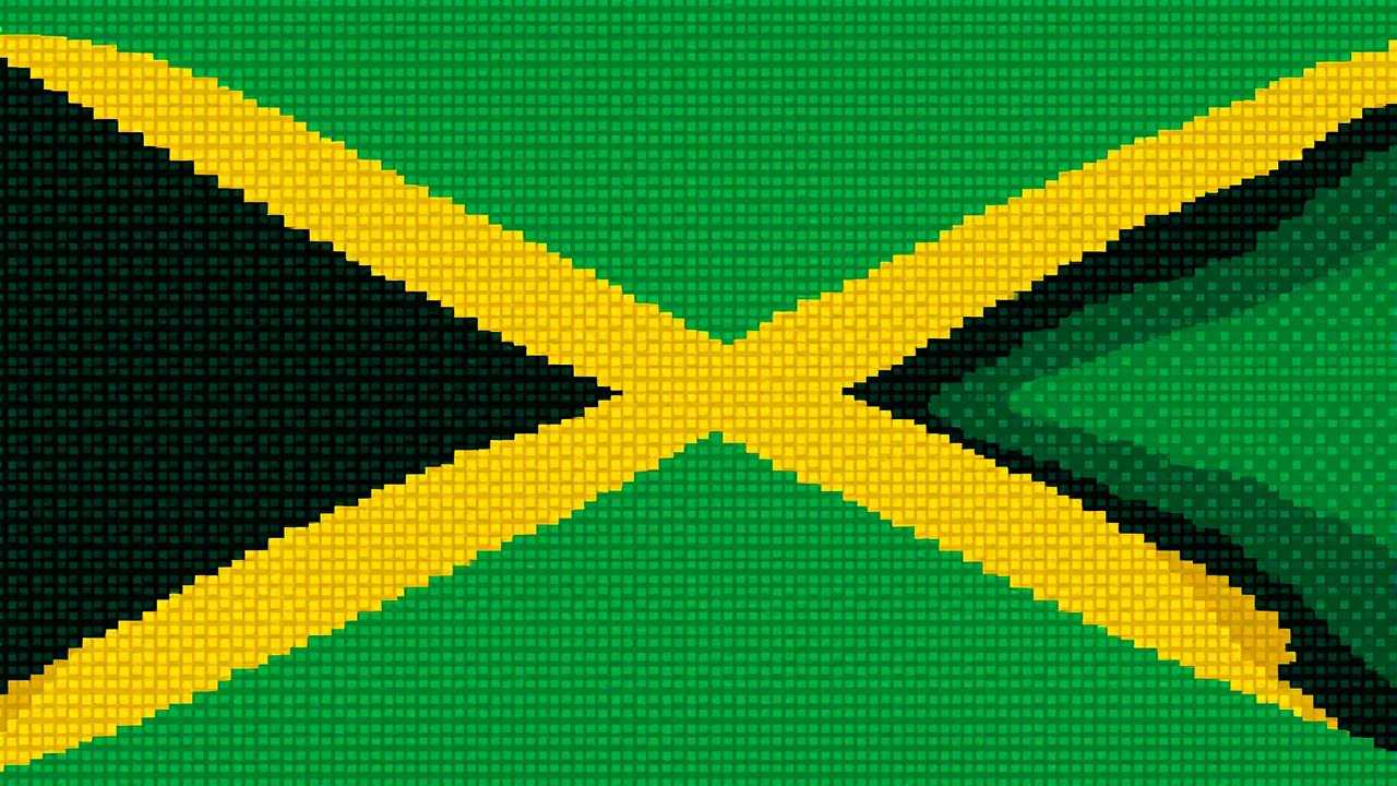 Flag of Jamaica 🇯🇲 in pixel art style