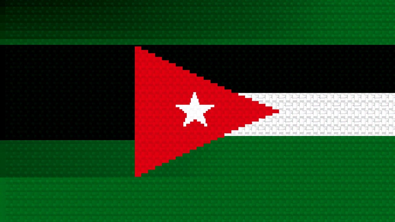 Flag of Jordan 🇯🇴 in pixel art style