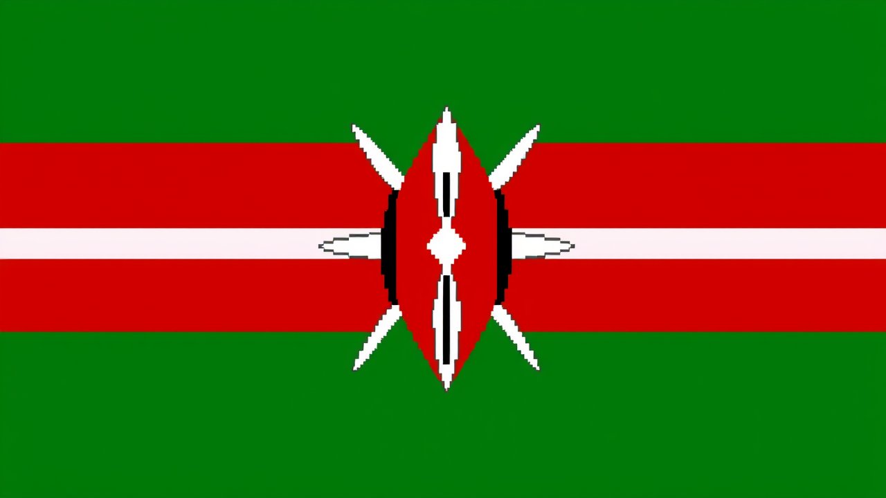 Flag of Kenya 🇰🇪 in pixel art style