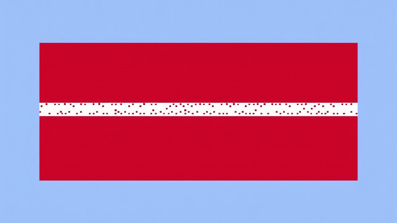 Flag of Latvia 🇱🇻 in pixel art style