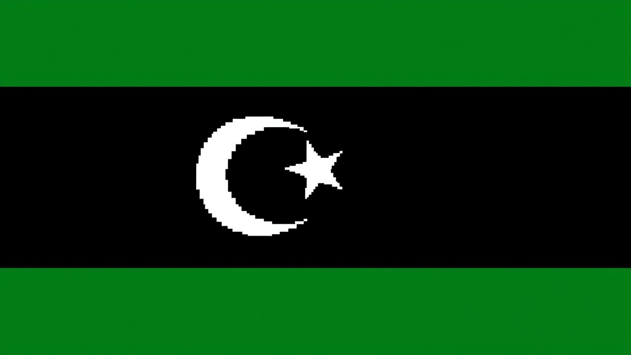 Flag of Libya 🇱🇾 in pixel art style