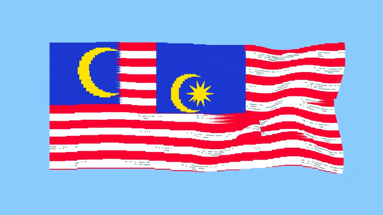 Flag of Malaysia 🇲🇾 in pixel art style