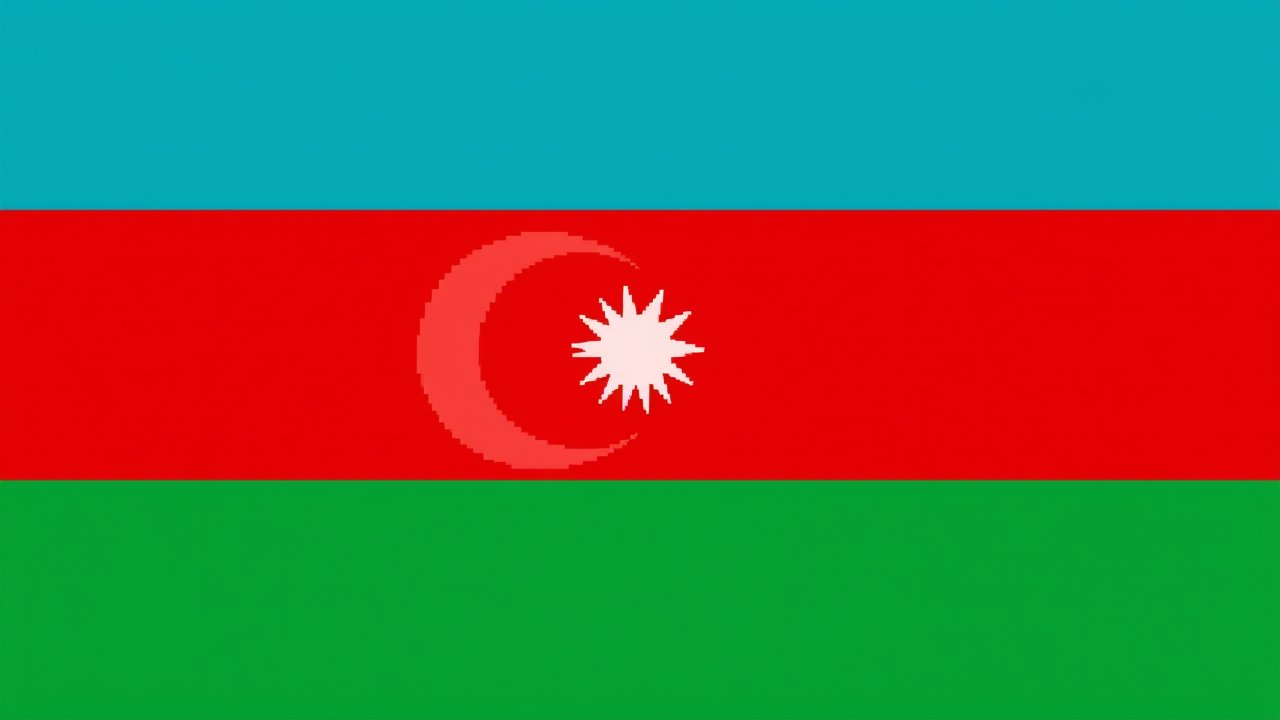 Flag of Azerbaijan 🇦🇿 in pixel art style