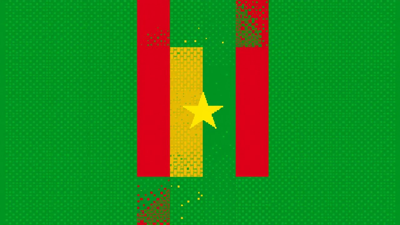 Flag of Mali 🇲🇱 in pixel art style