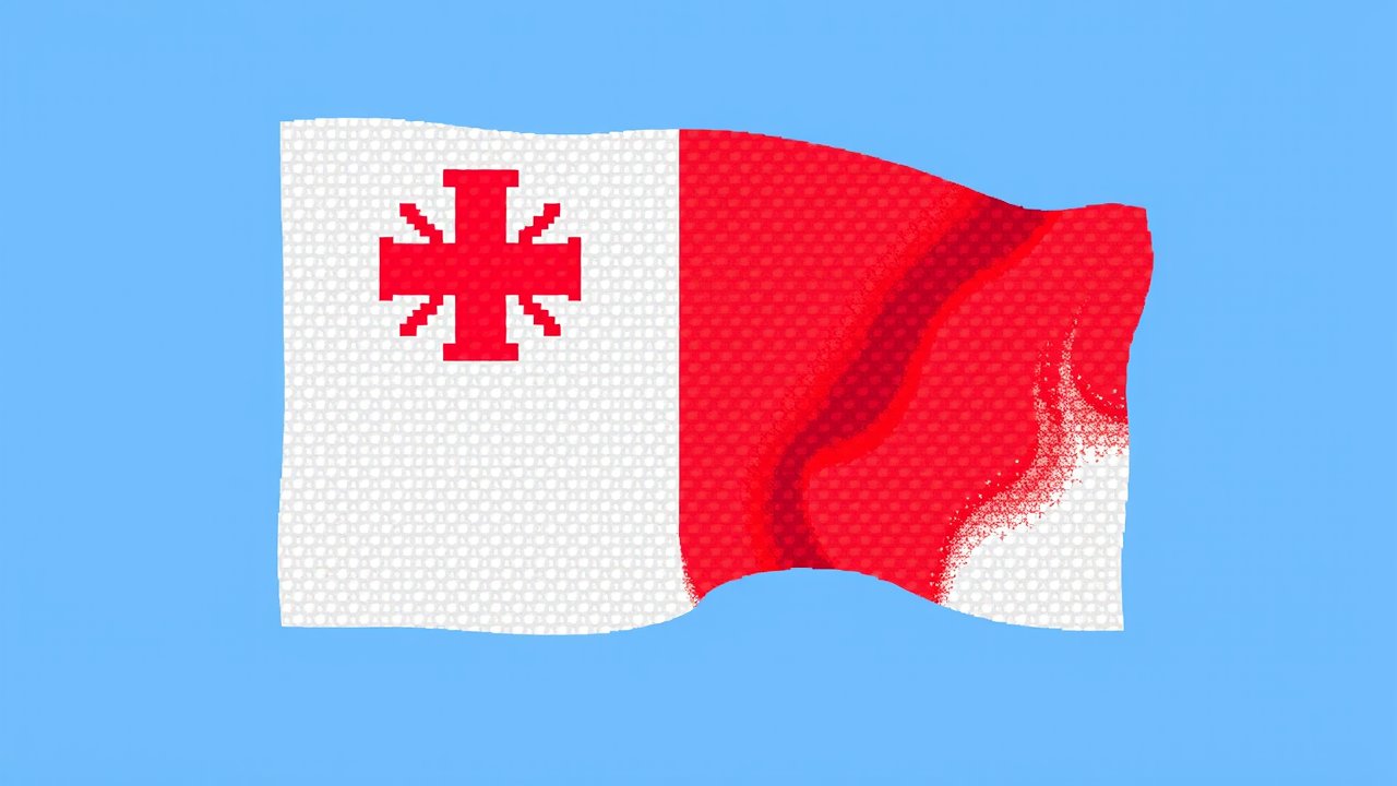 Flag of Malta 🇲🇹 in pixel art style