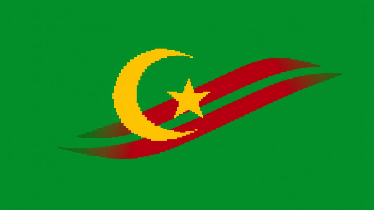 Flag of Mauritania 🇲🇷 in pixel art style