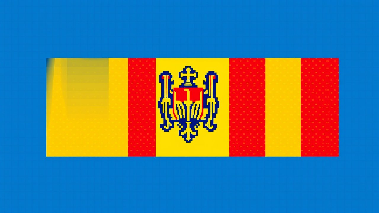 Flag of Moldova 🇲🇩 in pixel art style