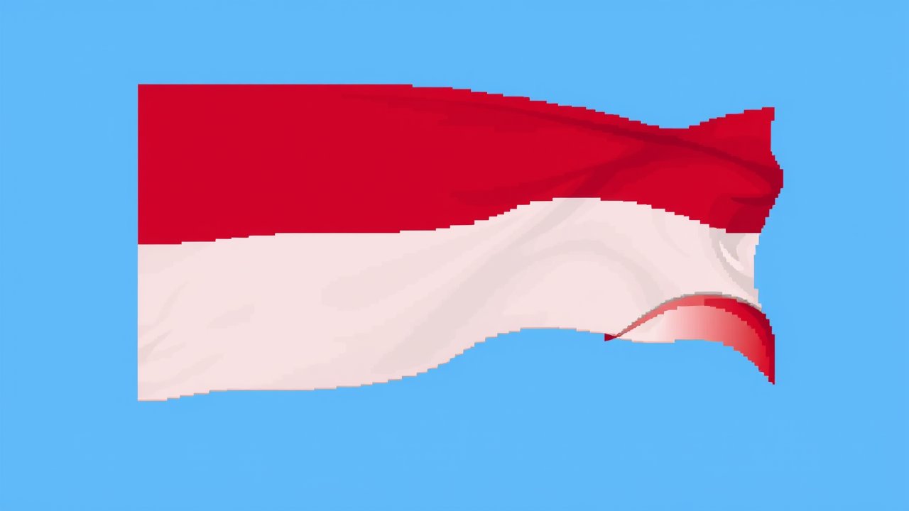 Flag of Monaco 🇲🇨 in pixel art style