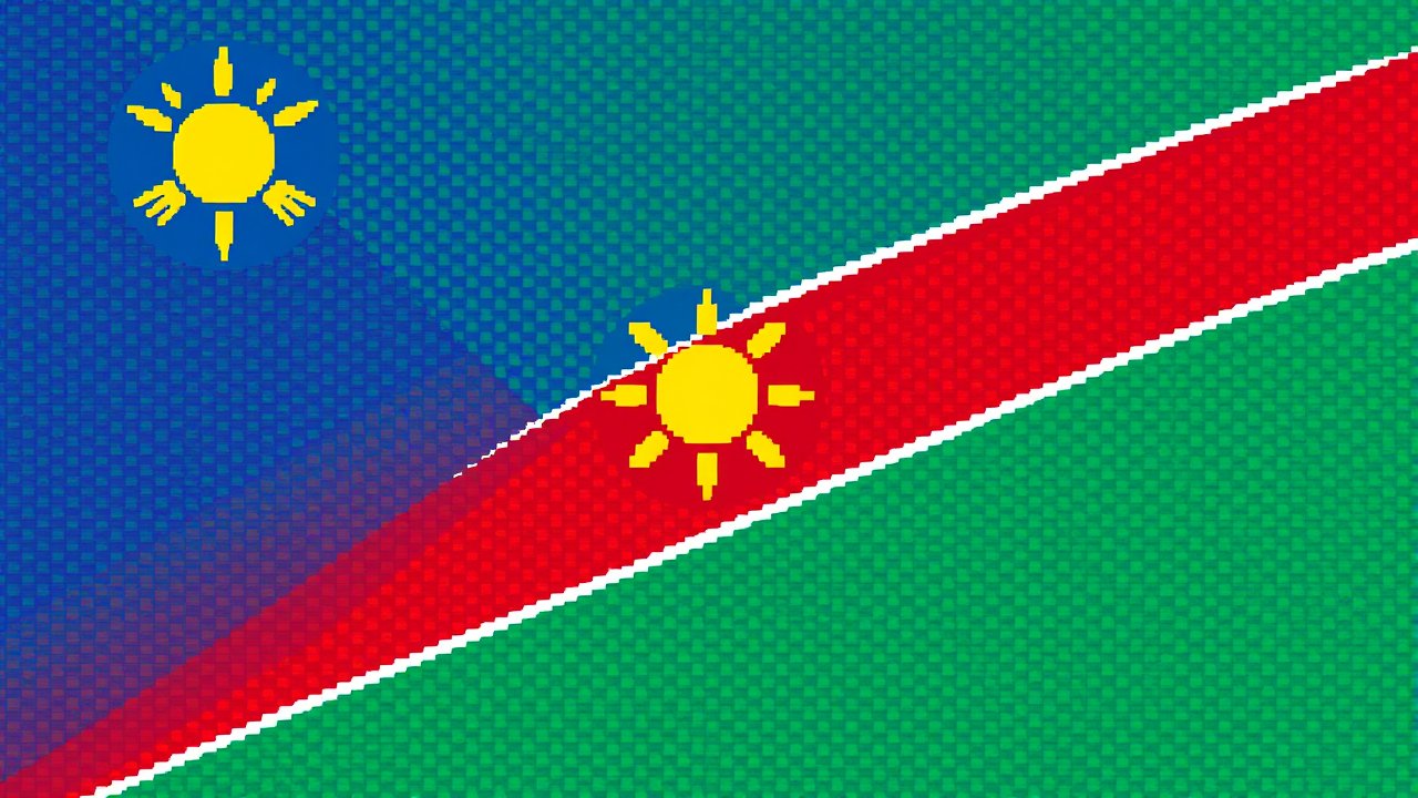 Flag of Namibia 🇳🇦 in pixel art style