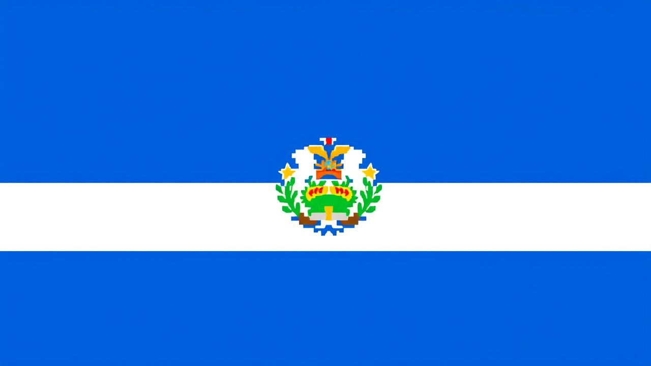 Flag of Nicaragua 🇳🇮 in pixel art style