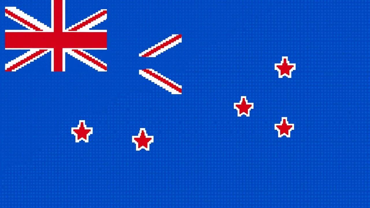 Flag of New Zealand 🇳🇿 in pixel art style