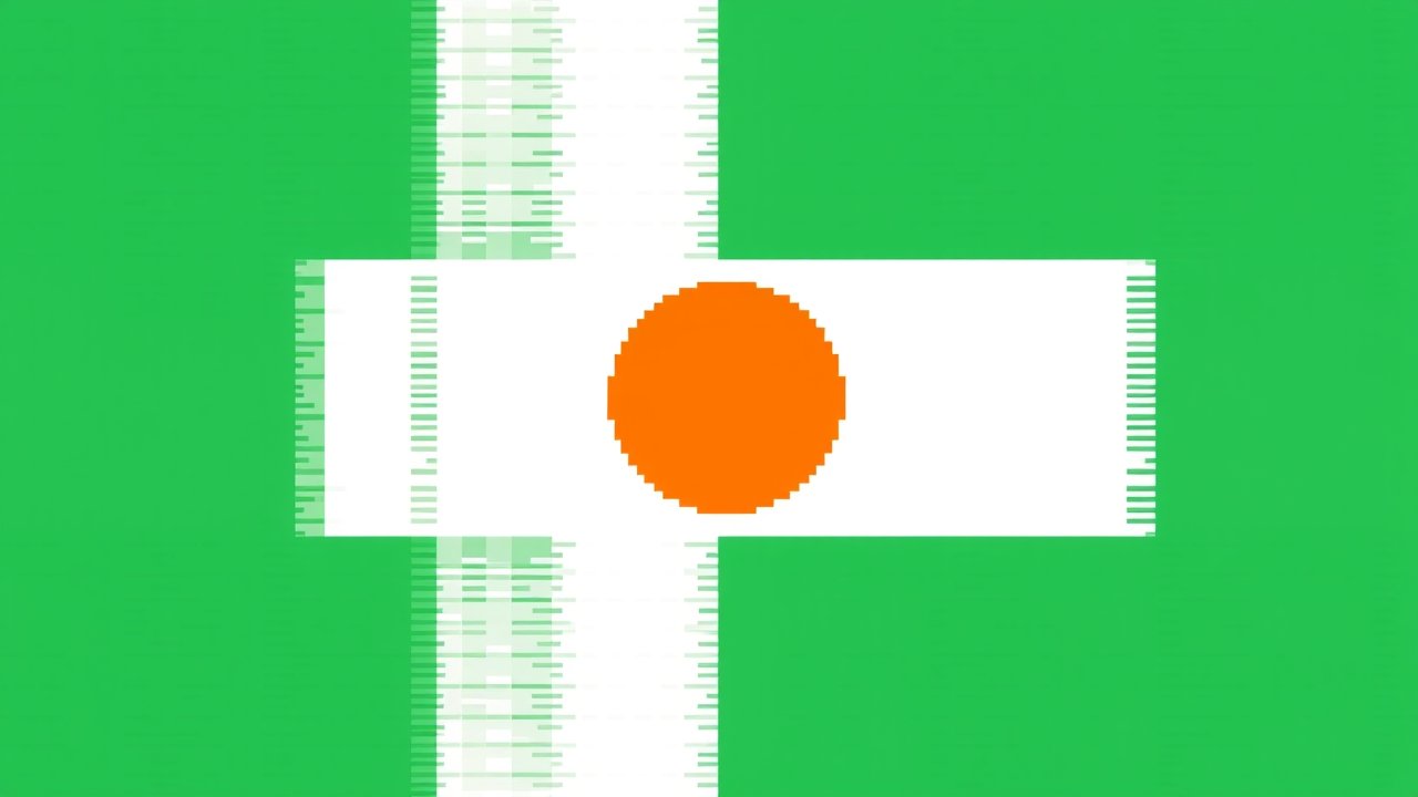 Flag of Niger 🇳🇪 in pixel art style