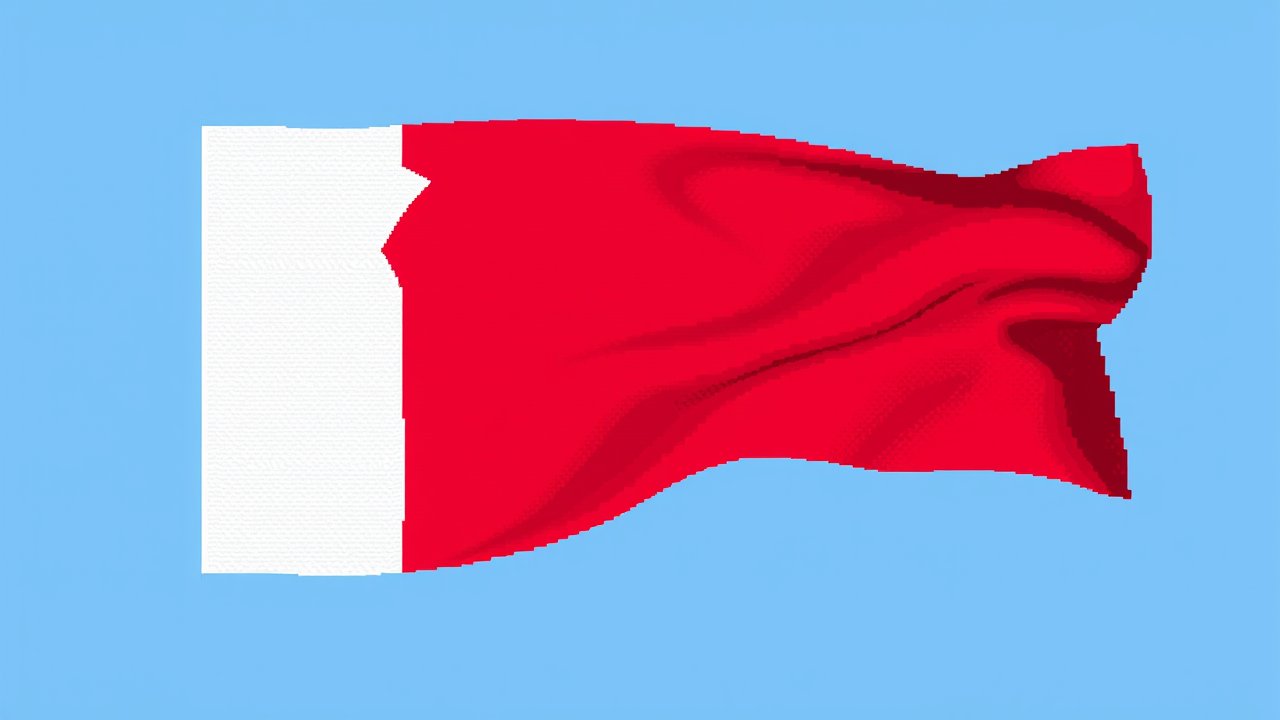 Flag of Bahrain 🇧🇭 in pixel art style