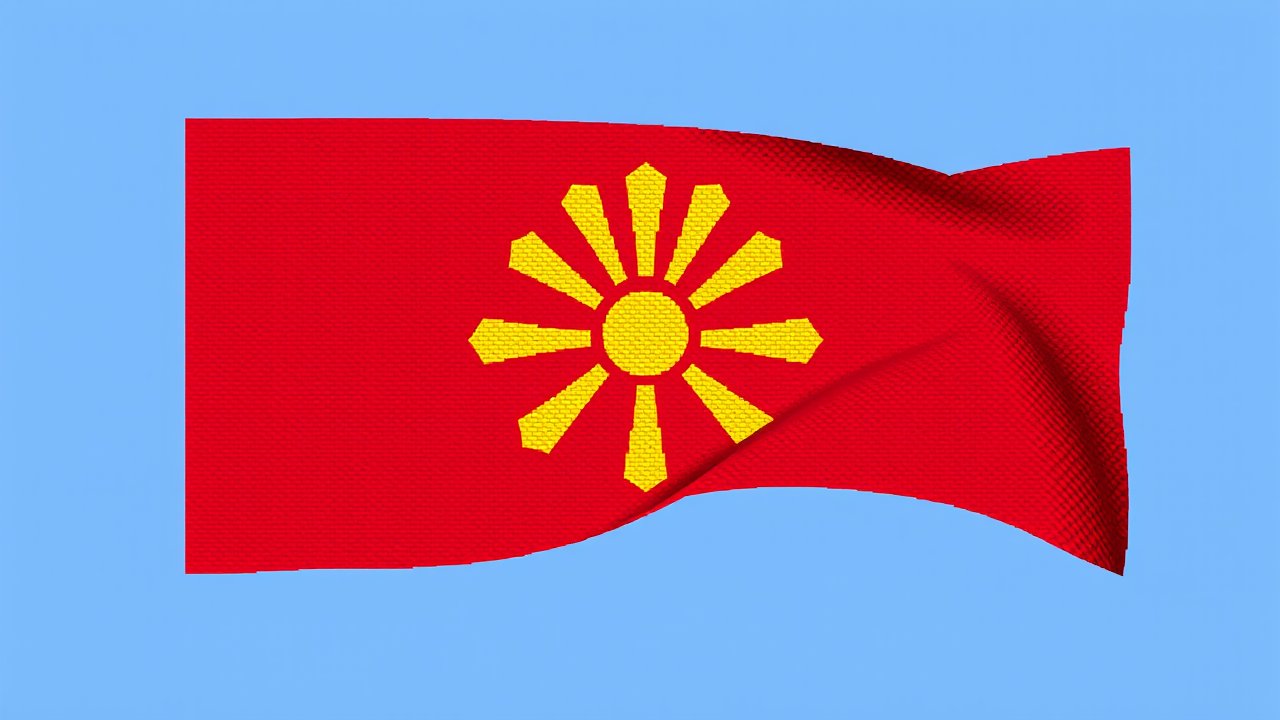 Flag of North Macedonia 🇲🇰 in pixel art style