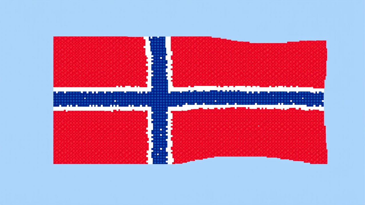 Flag of Norway 🇳🇴 in pixel art style