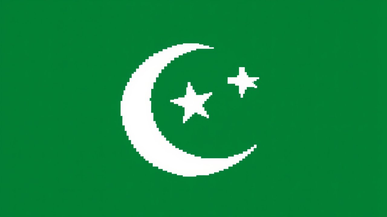 Flag of Pakistan 🇵🇰 in pixel art style