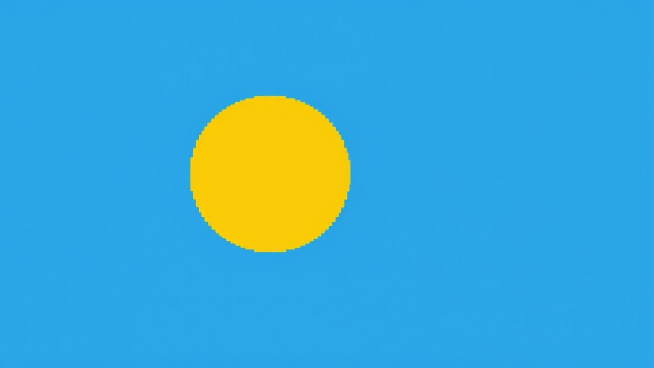 Flag of Palau 🇵🇼 in pixel art style