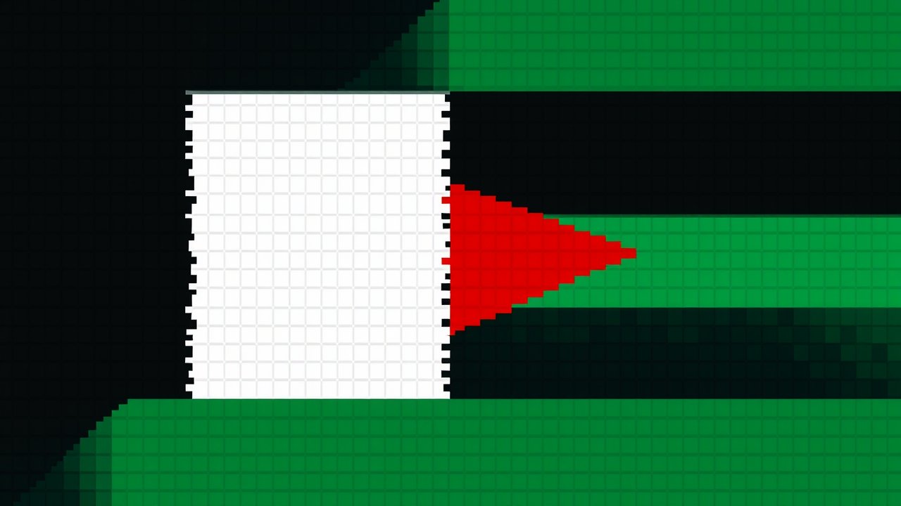 Flag of Palestine State 🇵🇸 in pixel art style