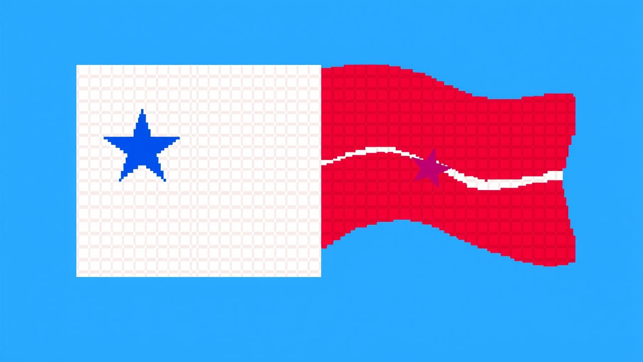 Flag of Panama 🇵🇦 in pixel art style