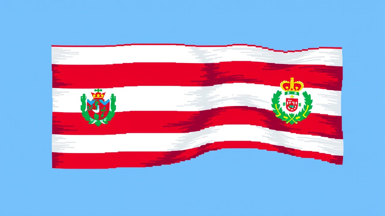 Flag of Paraguay 🇵🇾 in pixel art style
