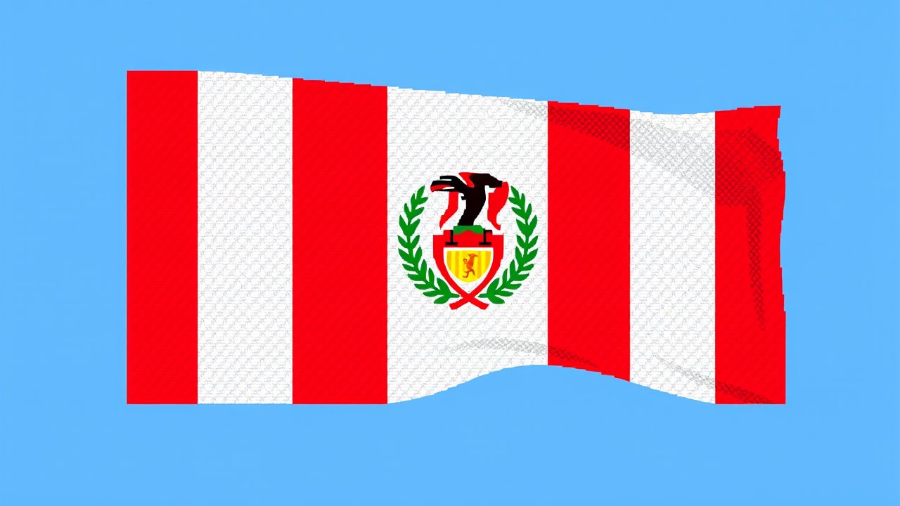 Flag of Peru 🇵🇪 in pixel art style
