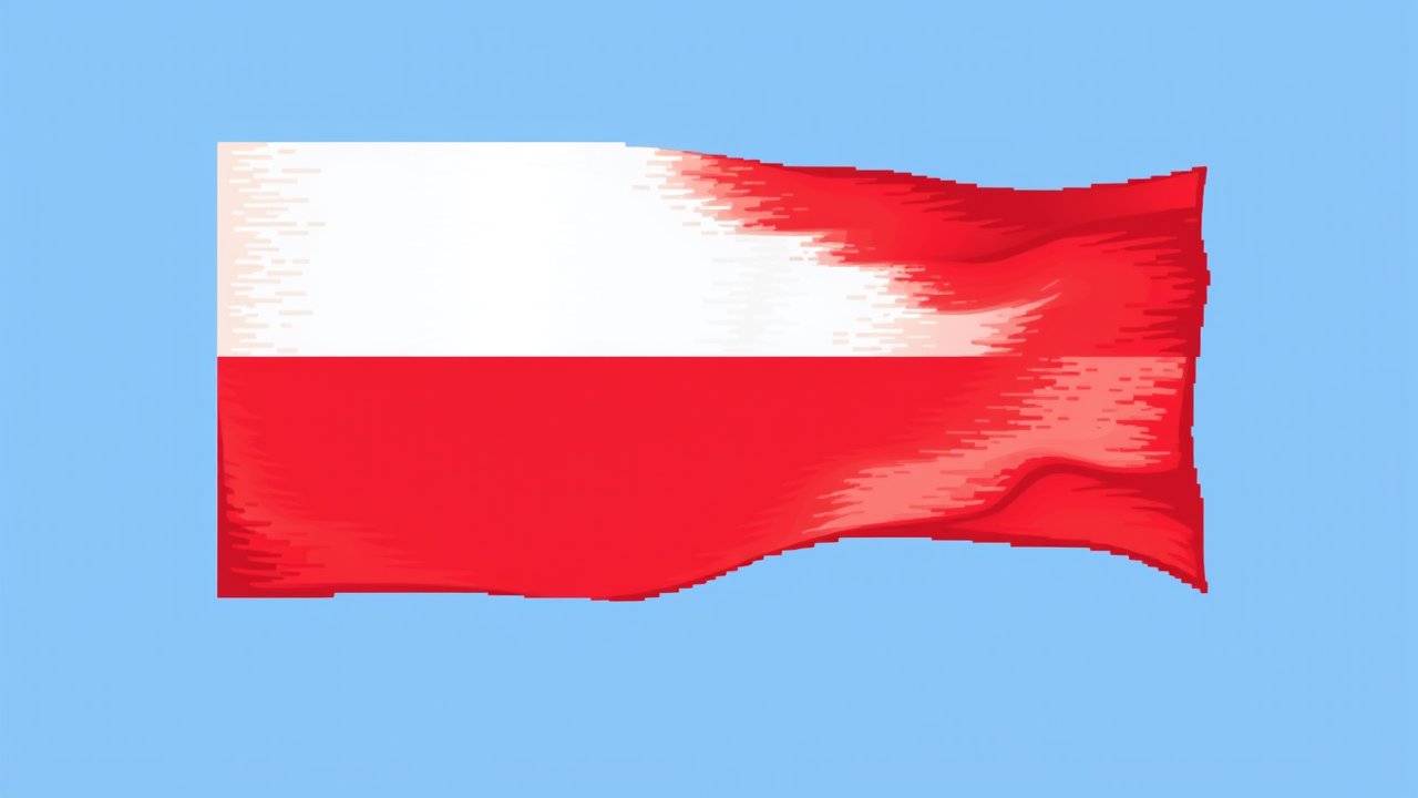 Flag of Poland 🇵🇱 in pixel art style