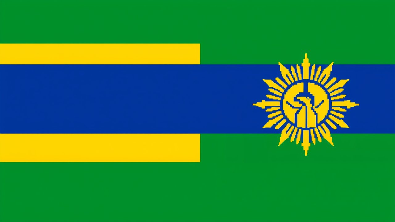Flag of Rwanda 🇷🇼 in pixel art style