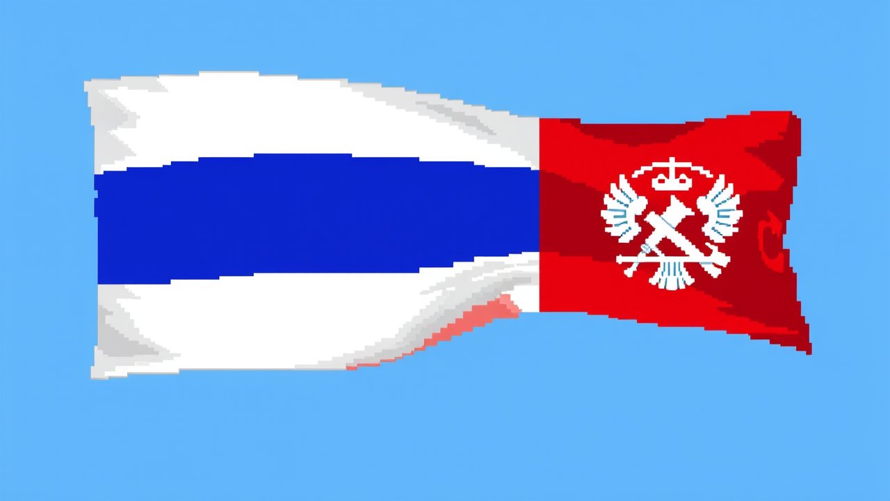 Flag of Russia 🇷🇺 in pixel art style