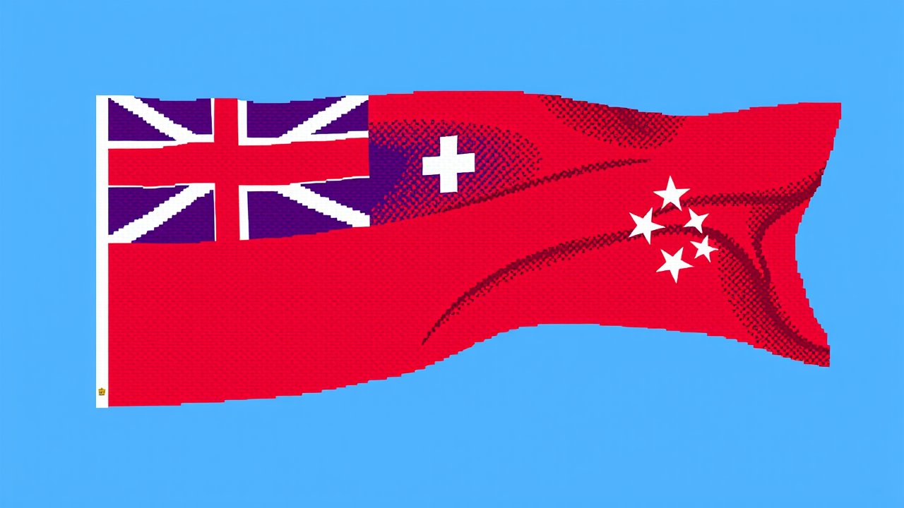 Flag of Samoa 🇼🇸 in pixel art style