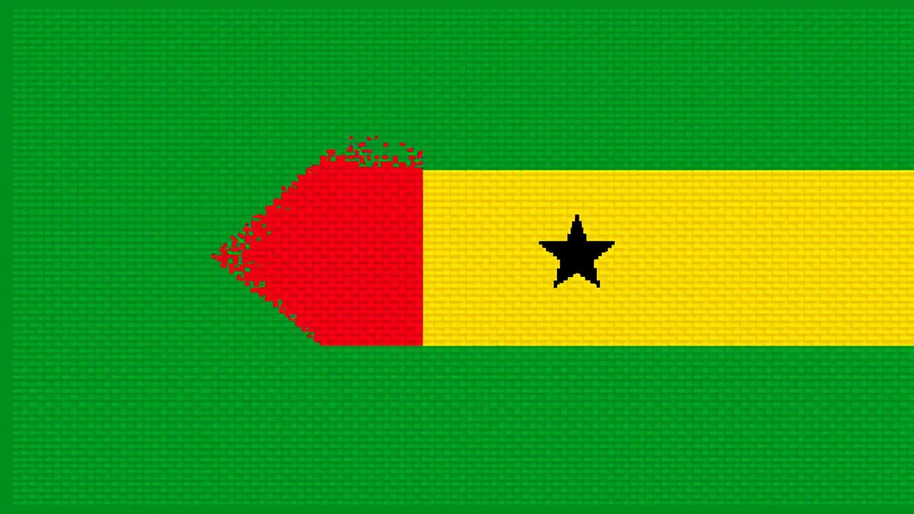 Flag of Sao Tome and Principe 🇸🇹 in pixel art style