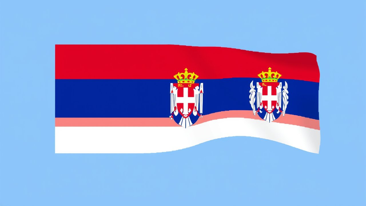 Flag of Serbia 🇸🇳 in pixel art style