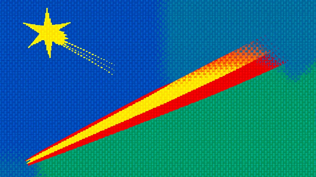 Flag of Seychelles 🇸🇨 in pixel art style