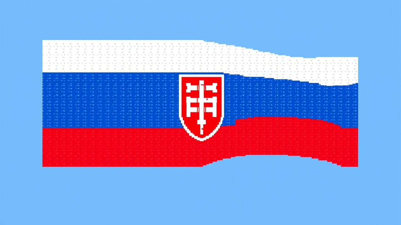 Flag of Slovakia 🇸🇰 in pixel art style