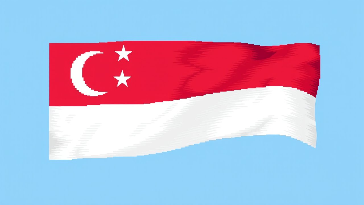 Flag of Singapore 🇸🇬 in pixel art style