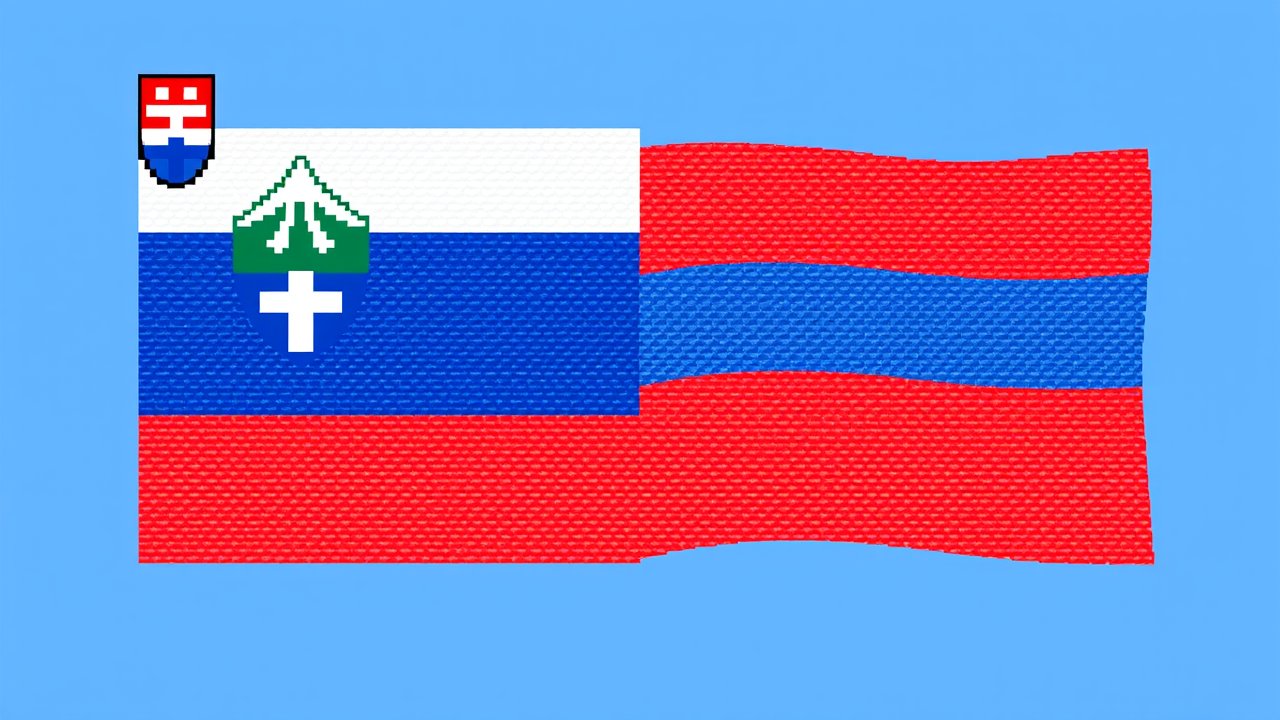 Flag of Slovenia 🇸🇮 in pixel art style