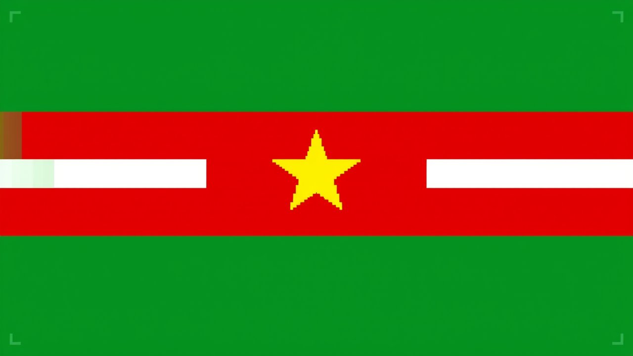 Flag of Suriname 🇸🇷 in pixel art style