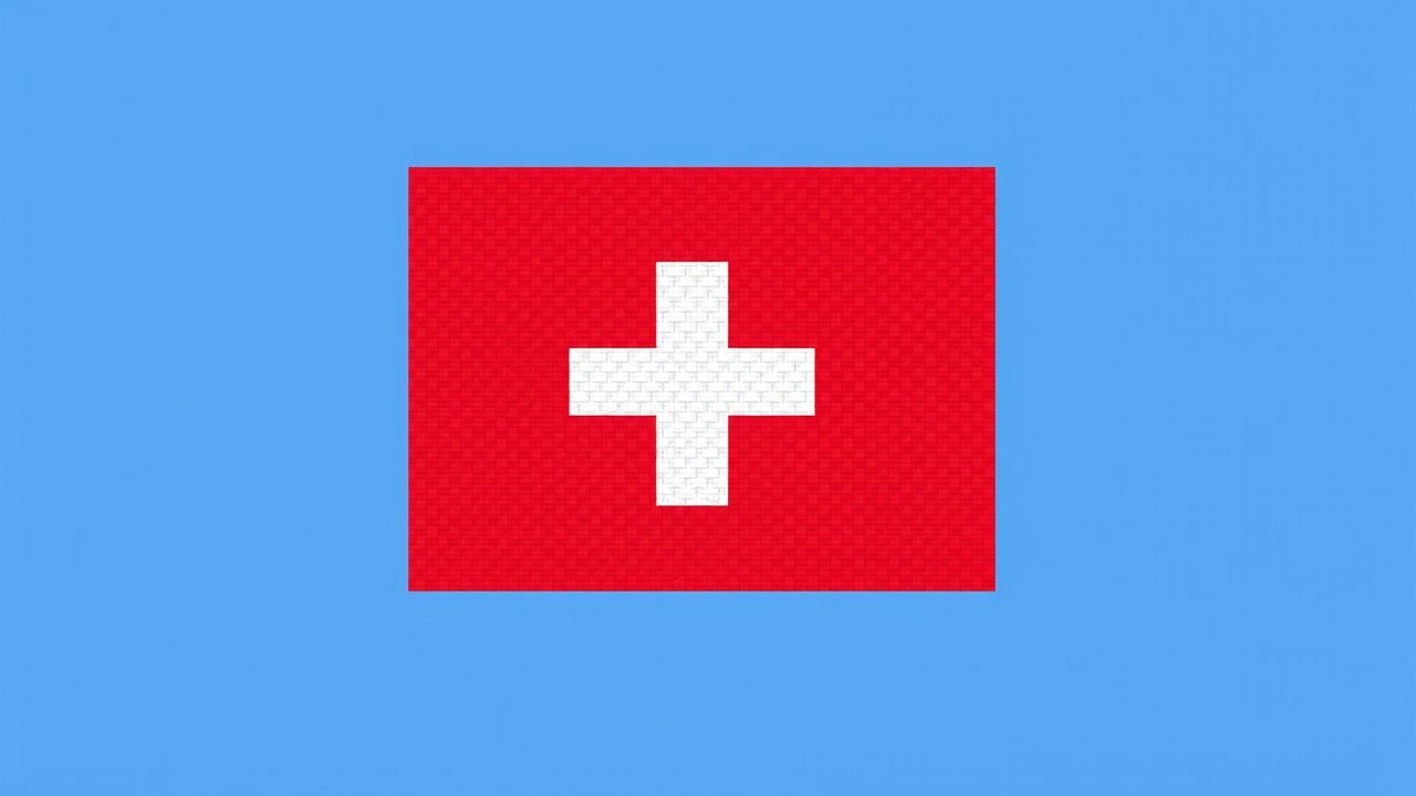 Flag of Switzerland 🇨🇭 in pixel art style