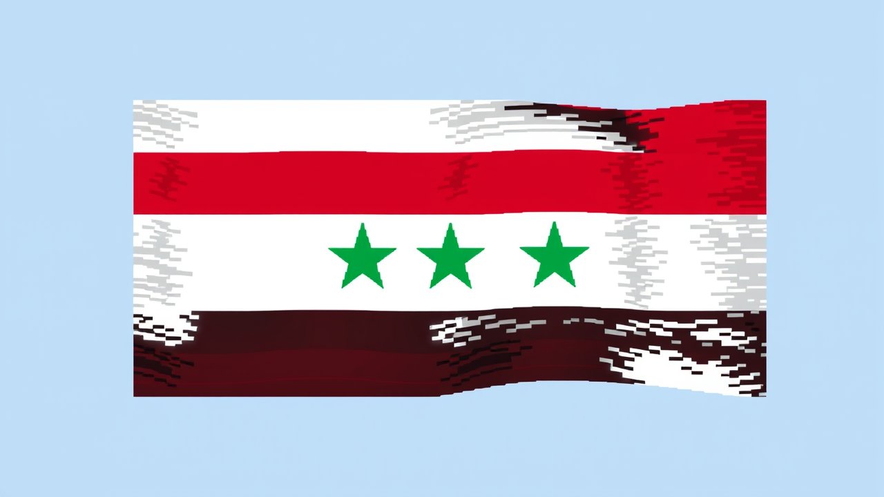 Flag of Syria 🇸🇾 in pixel art style