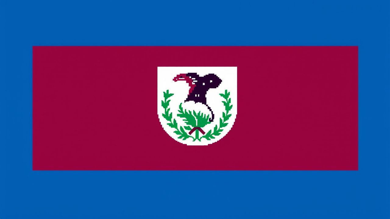 Flag of Belize 🇧🇿 in pixel art style