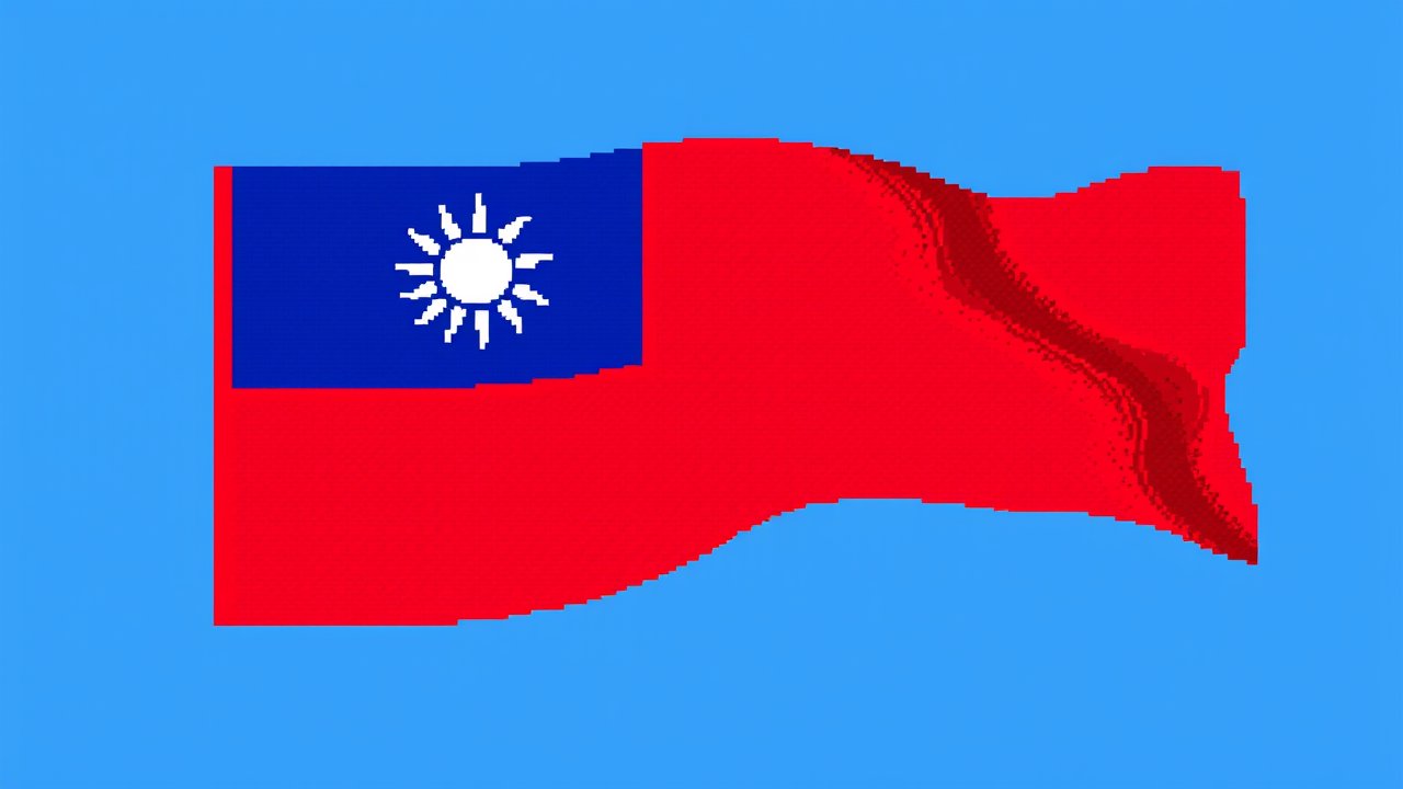 Flag of Taiwan 🇹🇼 in pixel art style