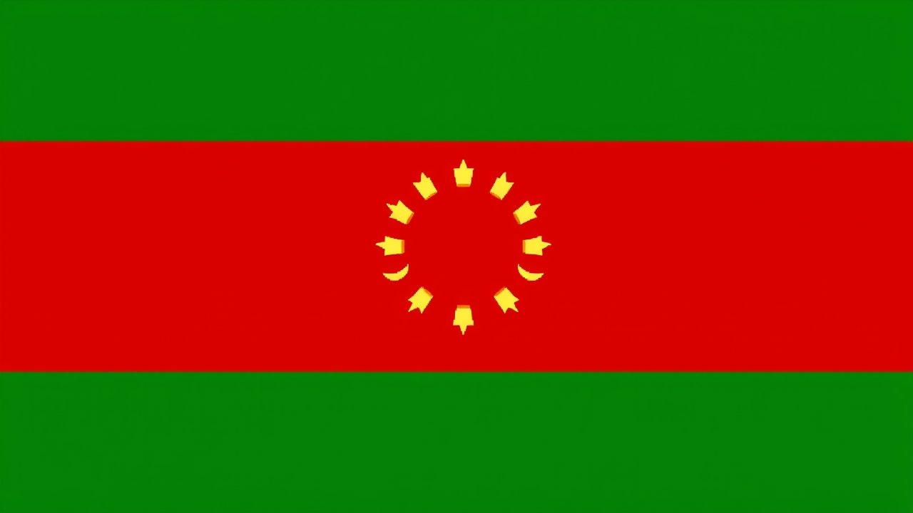 Flag of Tajikistan 🇹🇯 in pixel art style