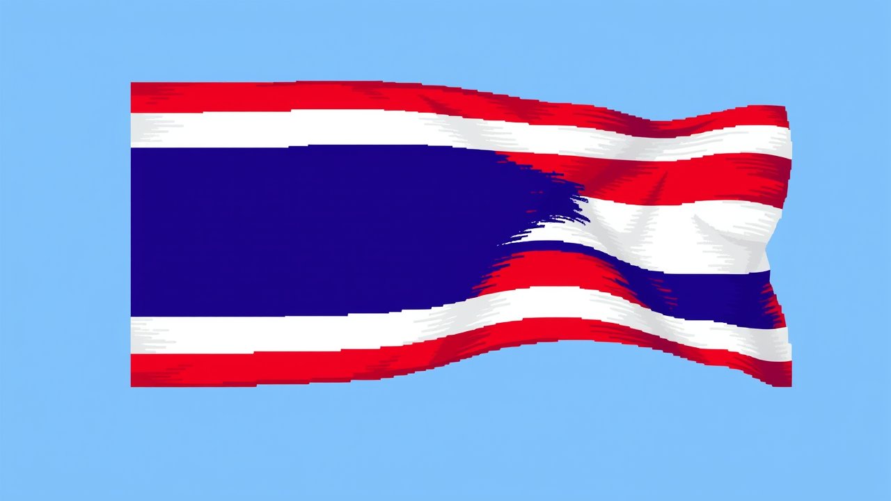 Flag of Thailand 🇹🇠in pixel art style