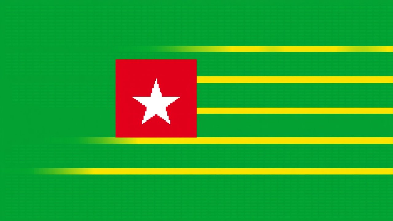 Flag of Togo 🇹🇬 in pixel art style