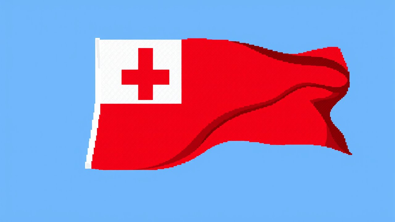 Flag of Tonga 🇹🇴 in pixel art style
