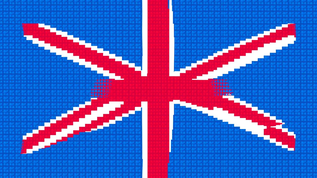 Flag of United Kingdom 🇬🇧 in pixel art style