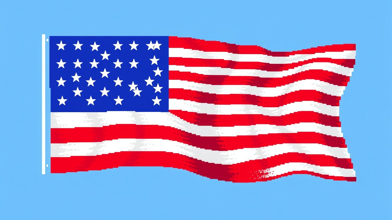 Flag of United States 🇺🇸 in pixel art style