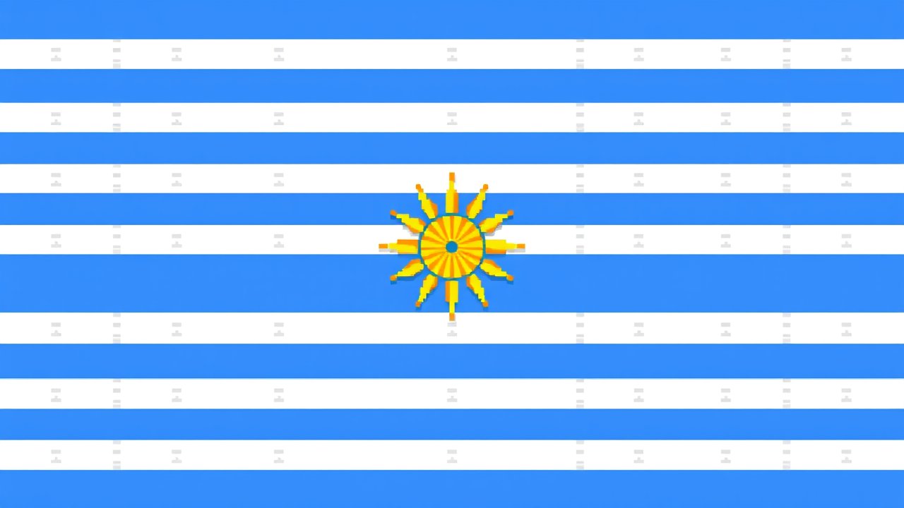 Flag of Uruguay 🇺🇾 in pixel art style