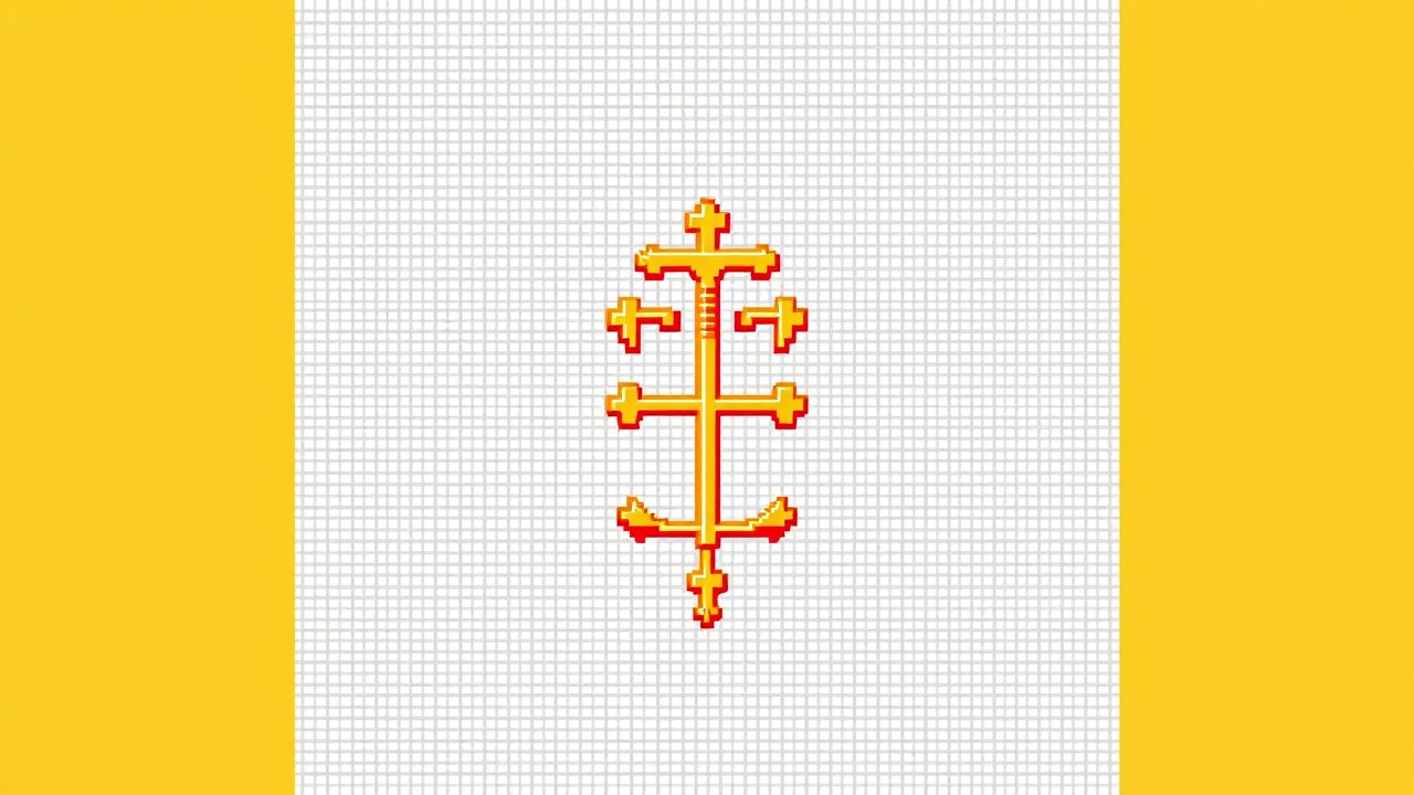 Flag of Vatican City 🇻🇦 in pixel art style